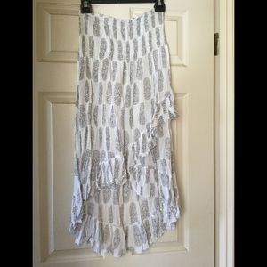 Mila boho white strapless dress